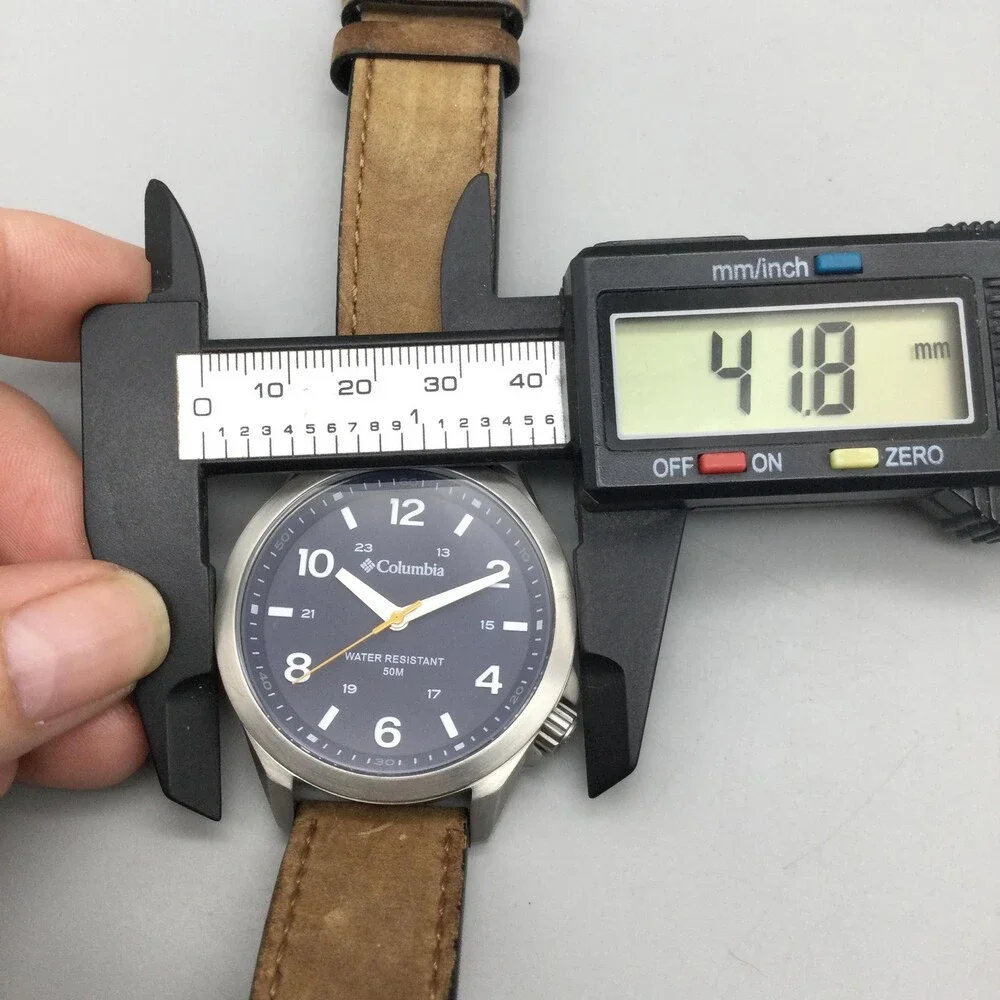 Columbia CSS10-002 Mens Watch 42mm Blue Dial Brown Leather Band New Battery - Picture 13 of 15